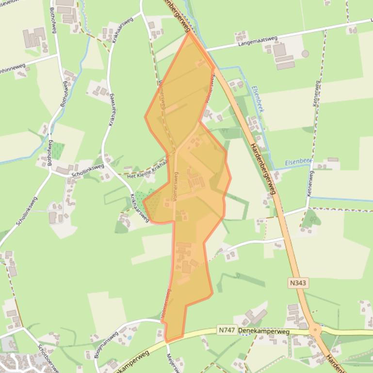 Kaart van postcodegebied 7678SJ.