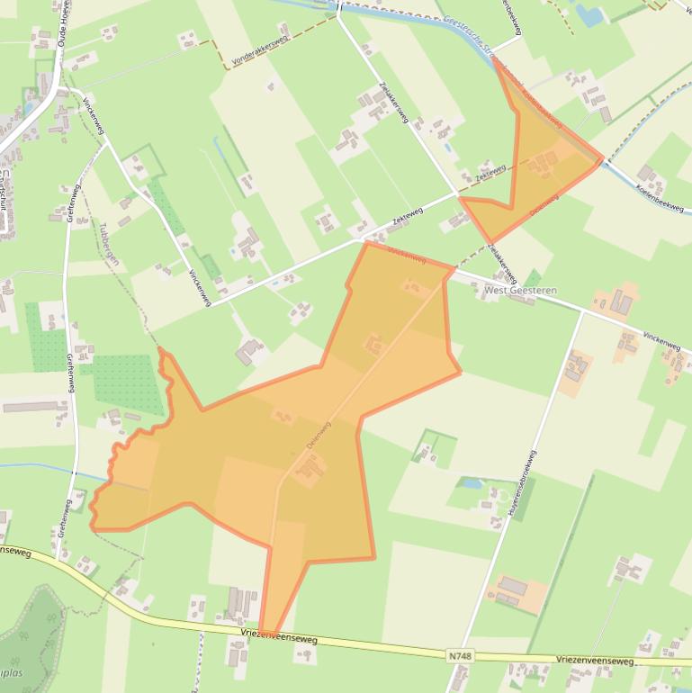 Kaart van postcodegebied 7678TE.