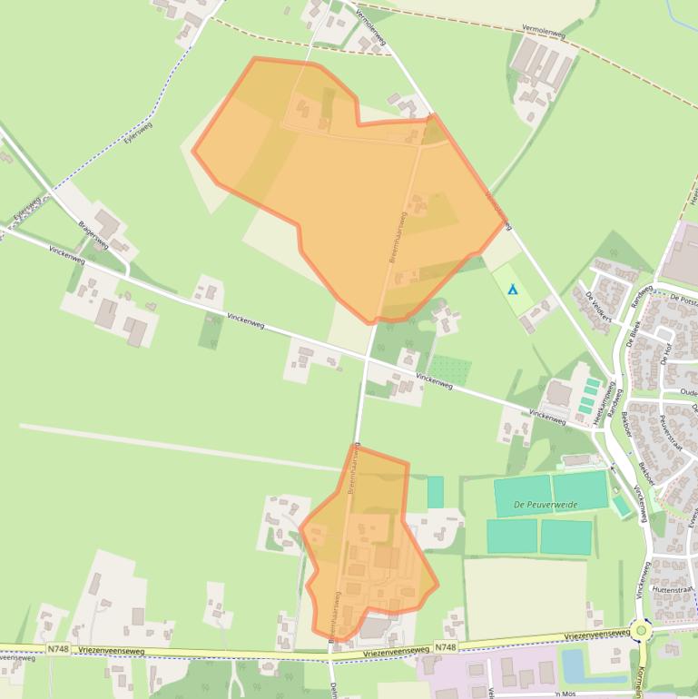 Kaart van postcodegebied 7678TJ.