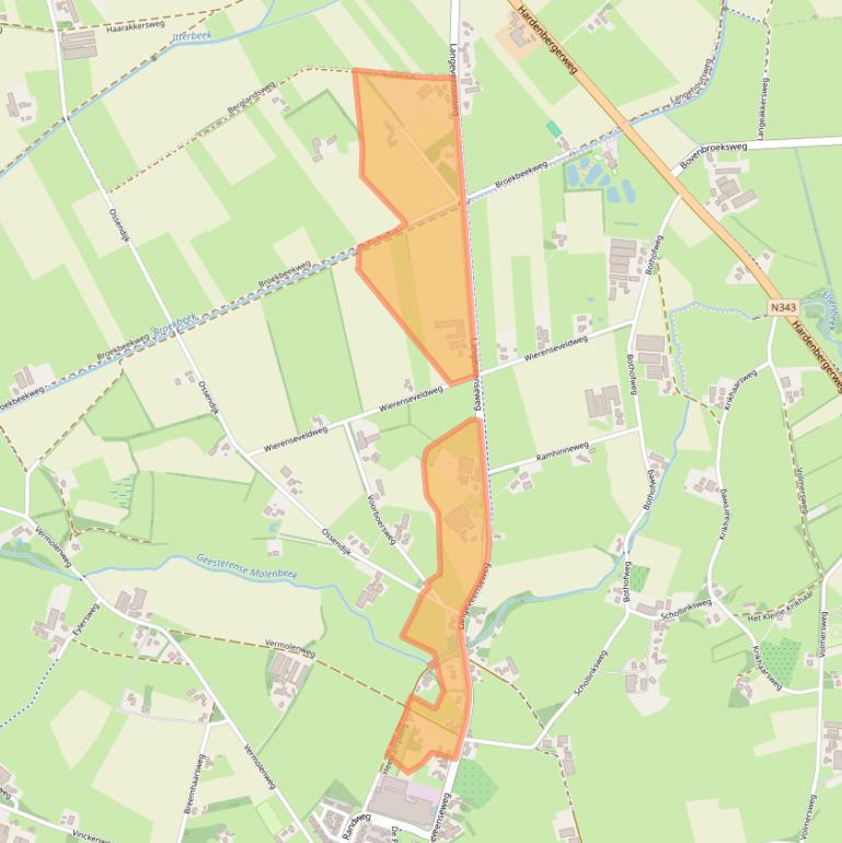 Kaart van postcodegebied 7678VJ.