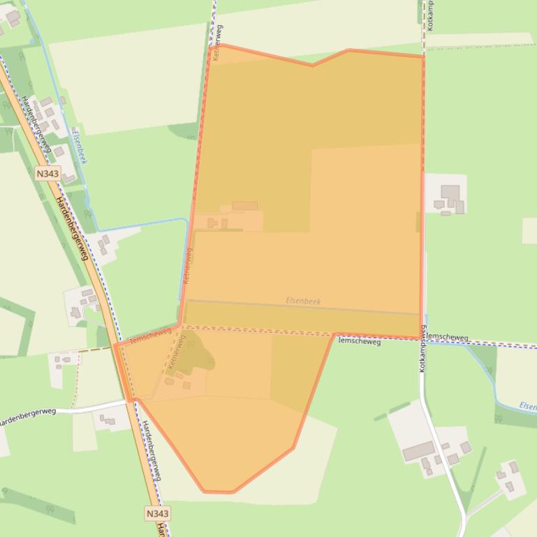 Kaart van postcodegebied 7678VT.