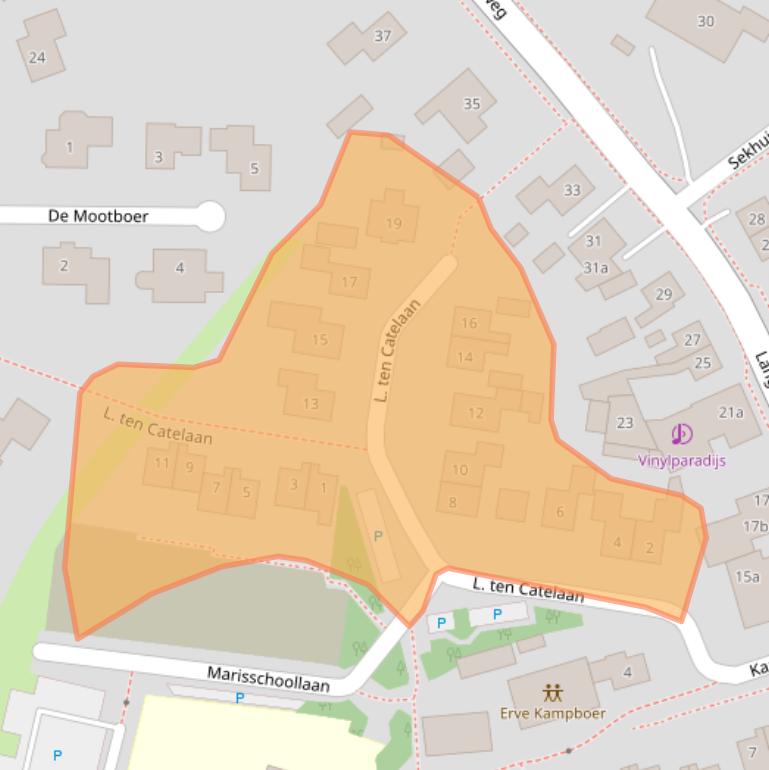 Kaart van postcodegebied 7678VW.