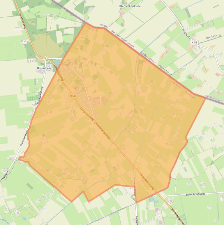Kaartafbeelding, ingezoomd op postcodegebied 7679.