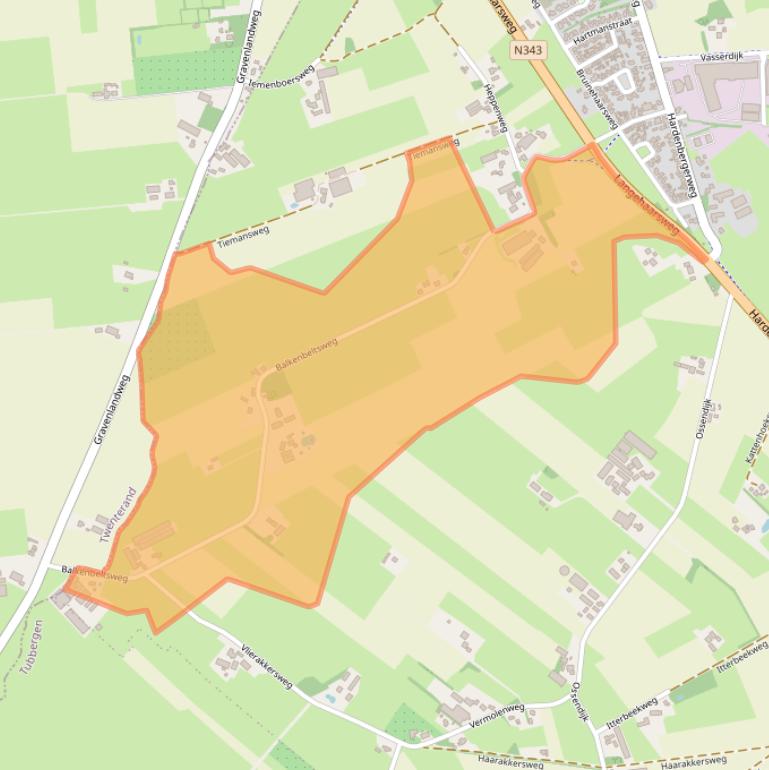 Kaart van postcodegebied 7679TD.