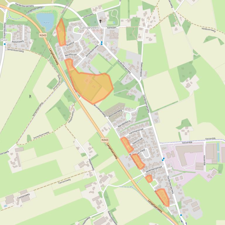 Kaart van postcodegebied 7679TJ.