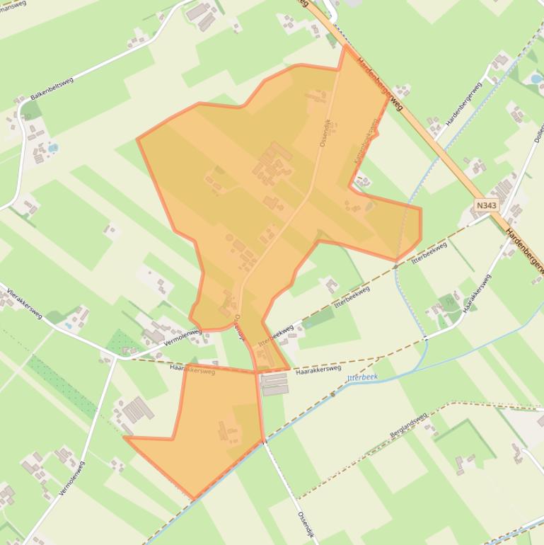 Kaart van postcodegebied 7679VD.