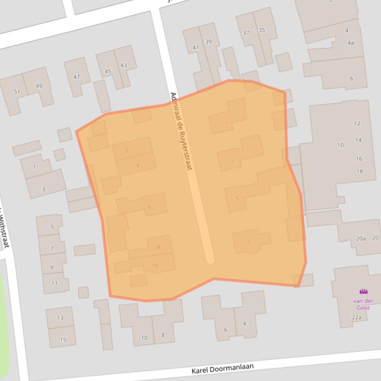 Kaart van postcodegebied 7681AS.