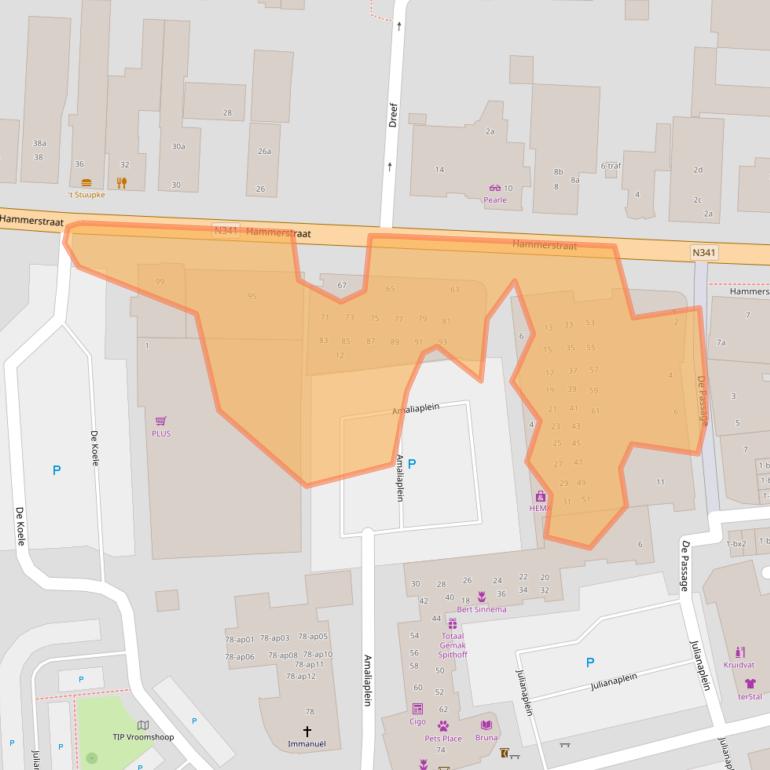 Kaart van postcodegebied 7681DB.