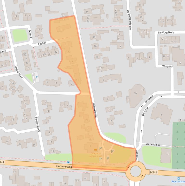 Kaart van postcodegebied 7681EP.