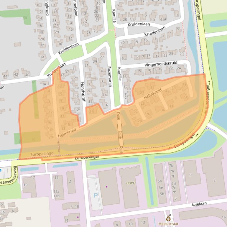 Kaart van postcodegebied 7681TB.
