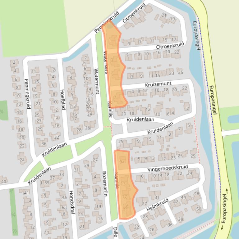 Kaart van postcodegebied 7681TE.