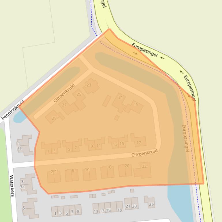 Kaart van postcodegebied 7681TL.