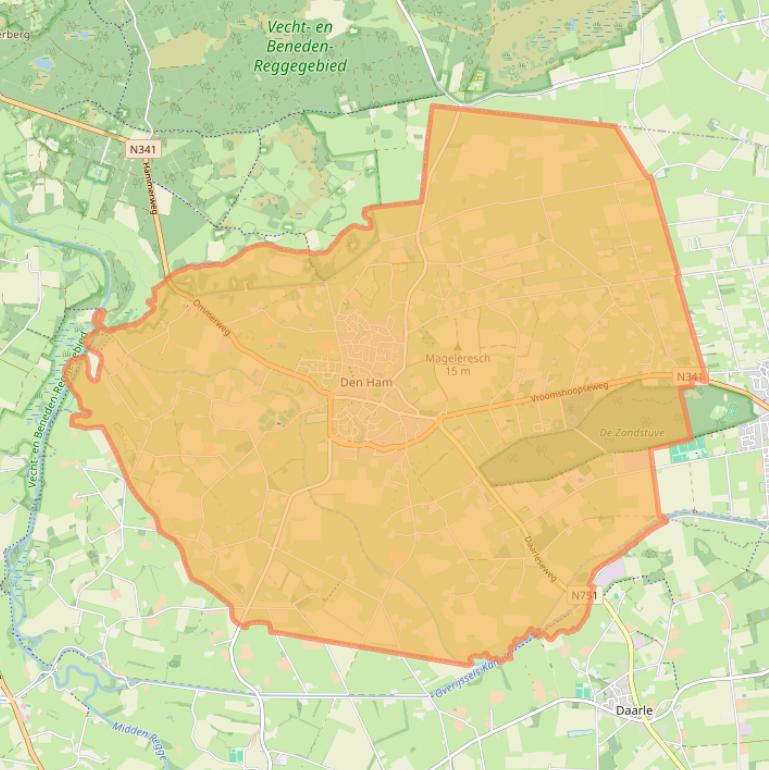 Kaart van postcodegebied 7683.