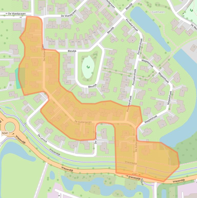 Kaart van postcodegebied 7683CA.