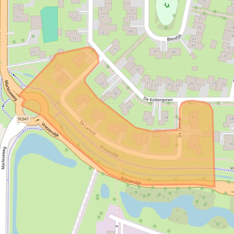 Kaart van postcodegebied 7683CB.