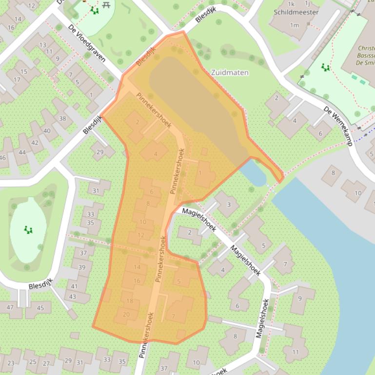 Kaart van postcodegebied 7683CD.