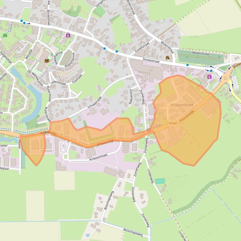Kaart van postcodegebied 7683PL.