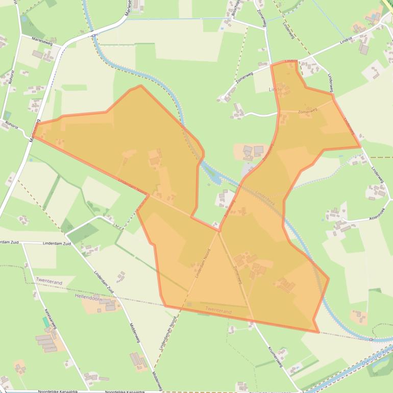 Kaart van postcodegebied 7683PN.