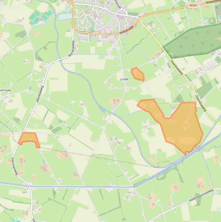 Kaart van postcodegebied 7683PV.