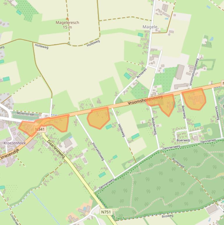 Kaart van postcodegebied 7683RL.