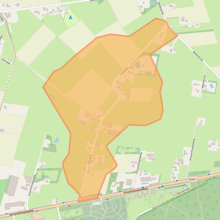 Kaart van postcodegebied 7683RR.