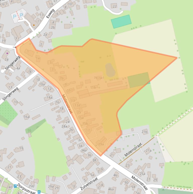 Kaart van postcodegebied 7683VC.