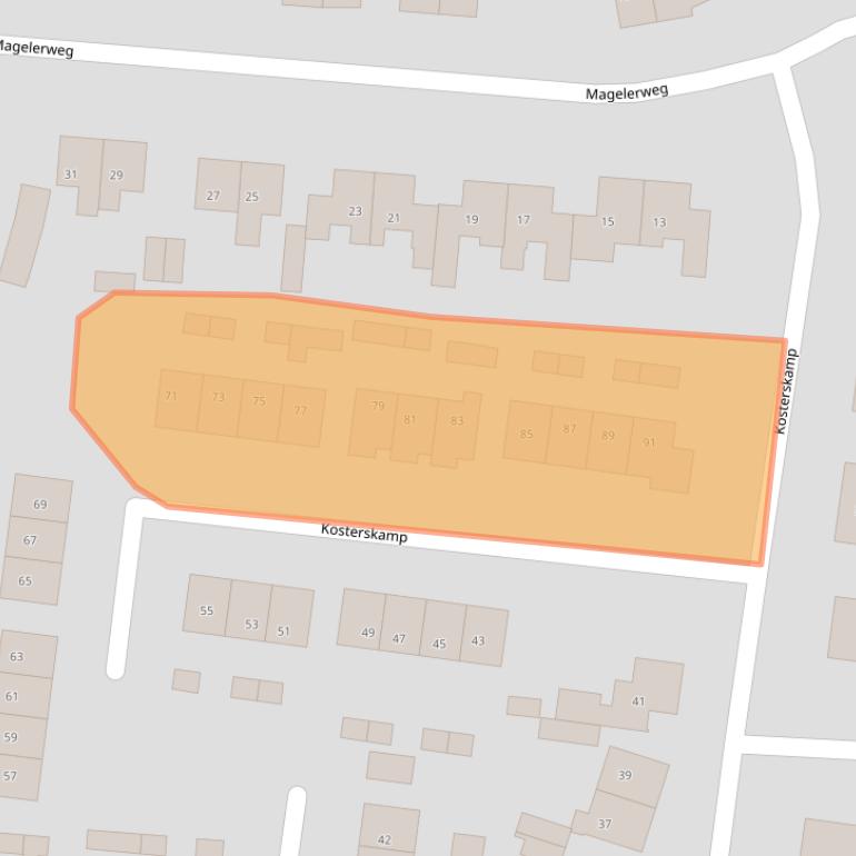 Kaart van postcodegebied 7683VZ.