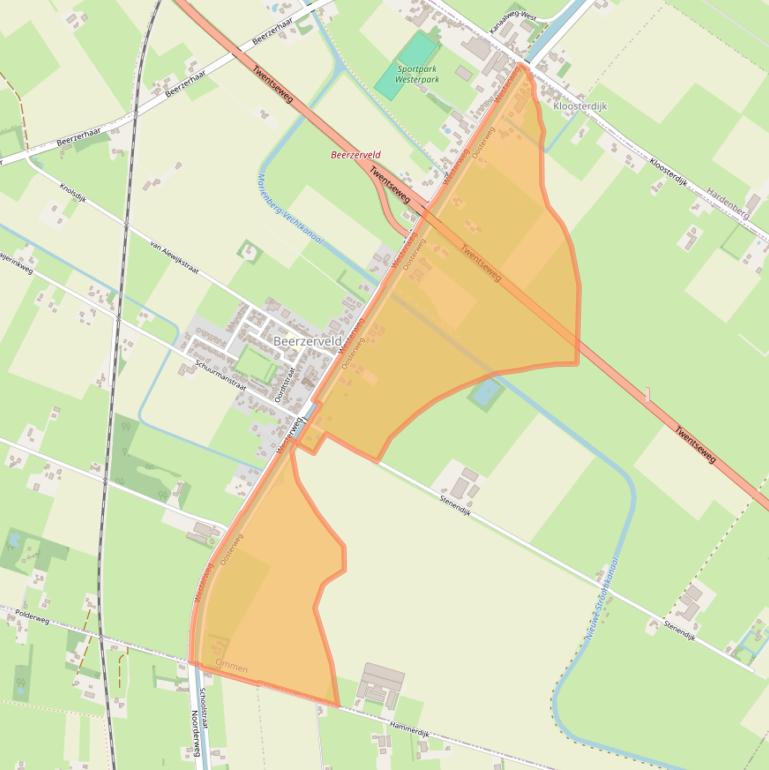 Kaart van postcodegebied 7685PC.