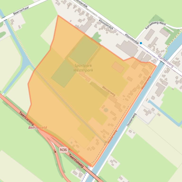 Kaart van postcodegebied 7685PK.