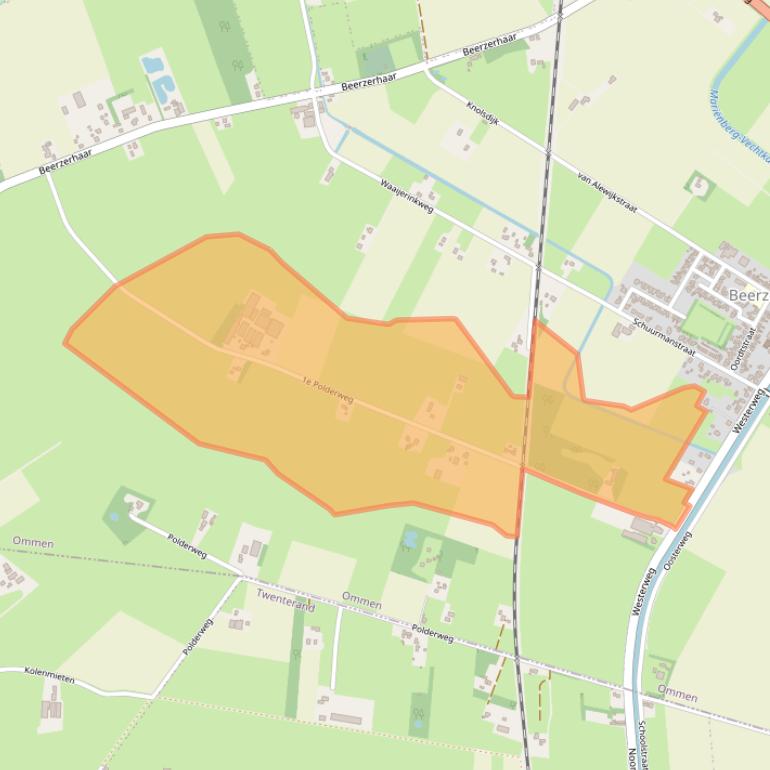 Kaart van postcodegebied 7685PN.