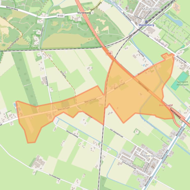 Kaart van postcodegebied 7685PP.