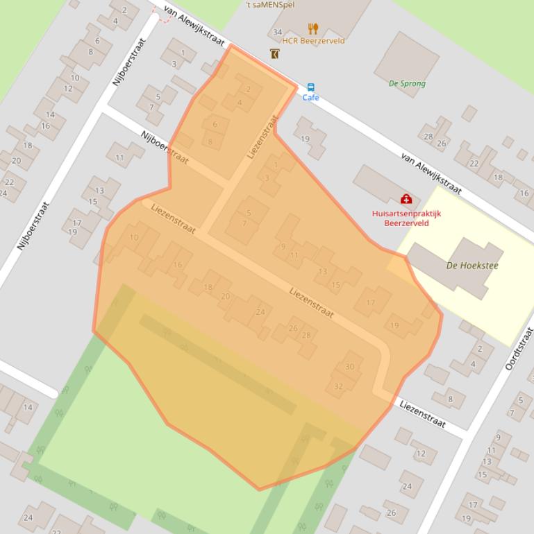 Kaart van postcodegebied 7685PV.