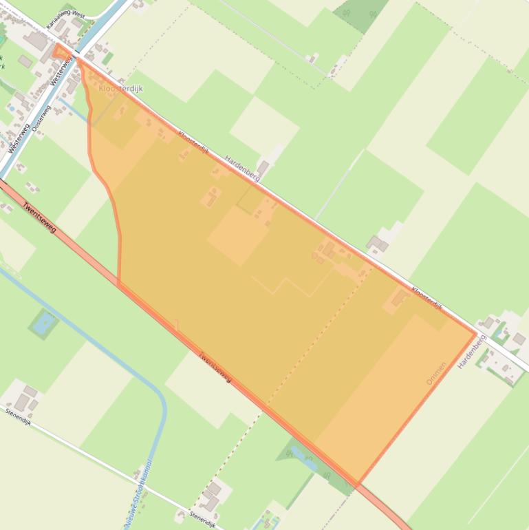 Kaart van postcodegebied 7685PZ.