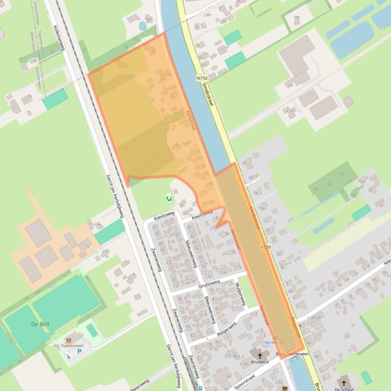 Kaart van postcodegebied 7687AB.