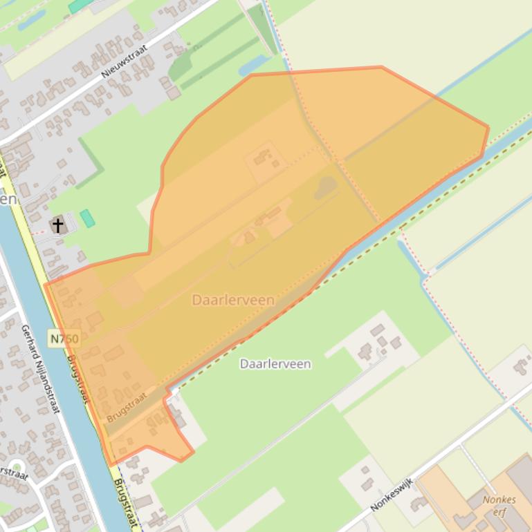 Kaart van postcodegebied 7687BE.