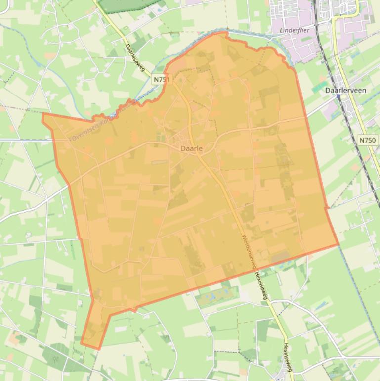 Kaart van postcodegebied 7688.