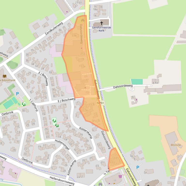 Kaart van postcodegebied 7688PS.