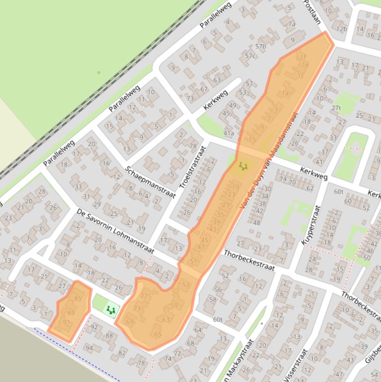 Kaart van postcodegebied 7691AE.