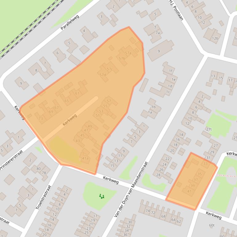 Kaart van postcodegebied 7691AK.