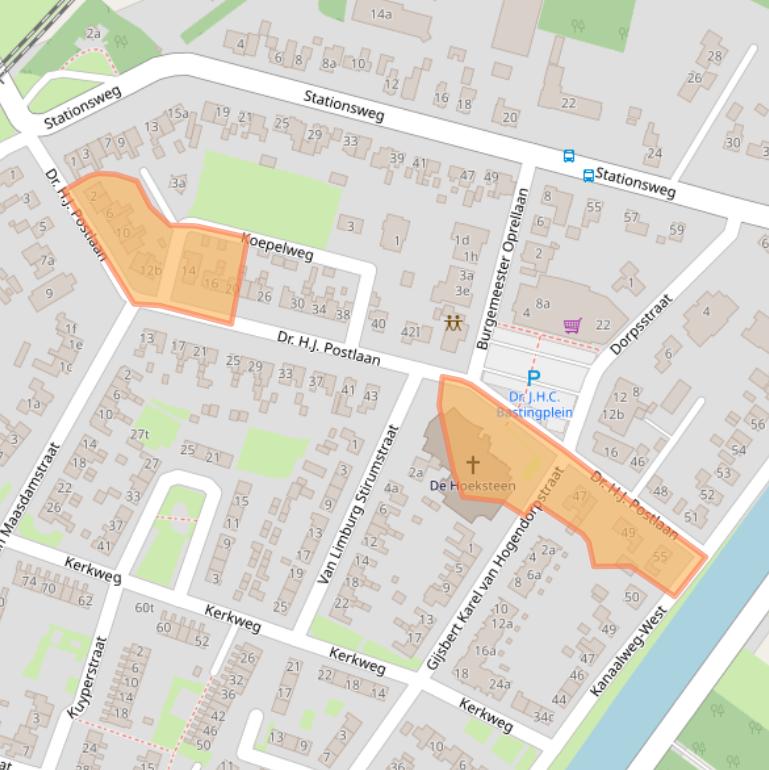 Kaart van postcodegebied 7691BB.