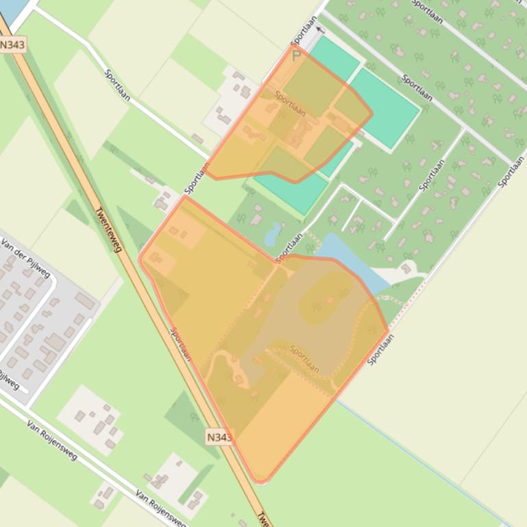 Kaart van postcodegebied 7691BJ.