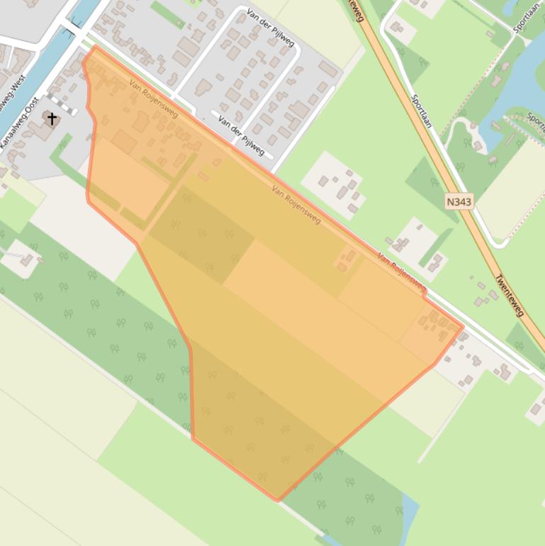 Kaart van postcodegebied 7691BP.