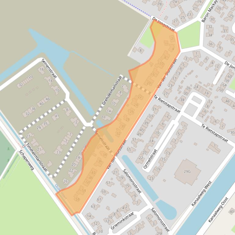 Kaart van postcodegebied 7691DP.