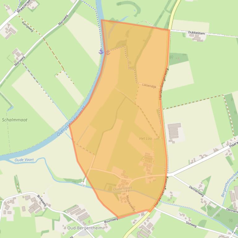 Kaart van postcodegebied 7691PJ.