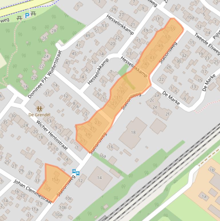 Kaart van postcodegebied 7692AB.