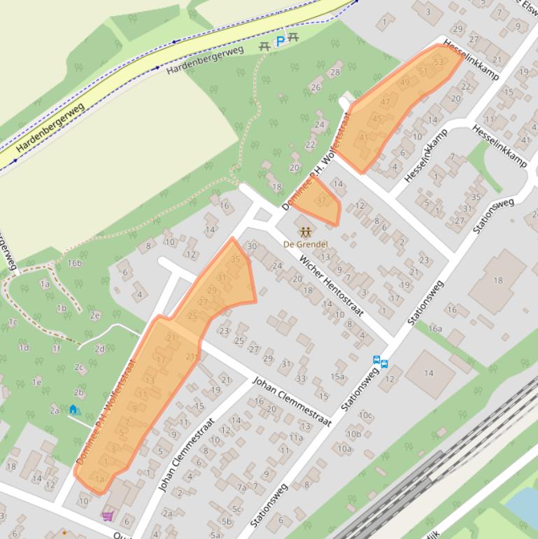 Kaart van postcodegebied 7692AH.