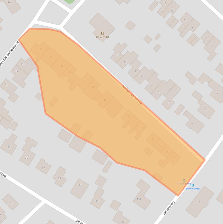 Kaart van postcodegebied 7692AM.