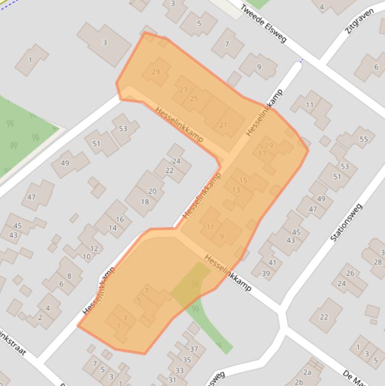 Kaart van postcodegebied 7692AS.