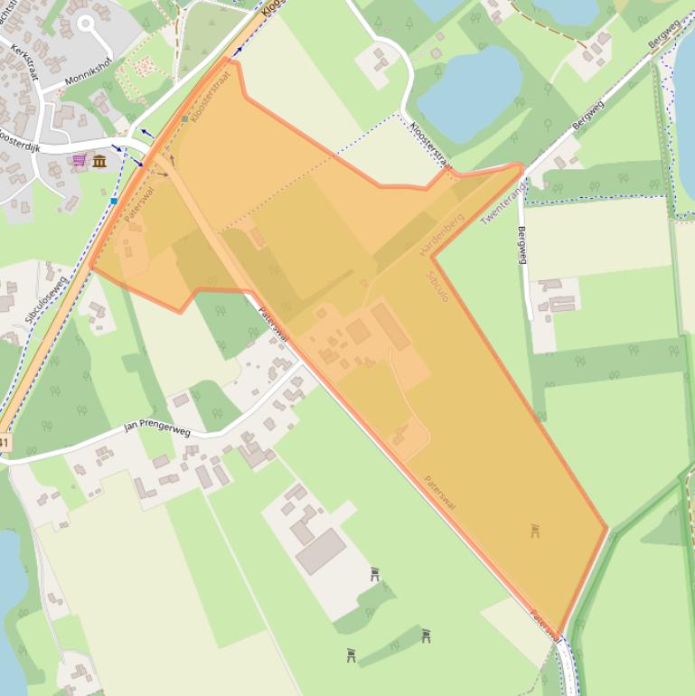 Kaart van postcodegebied 7693TC.