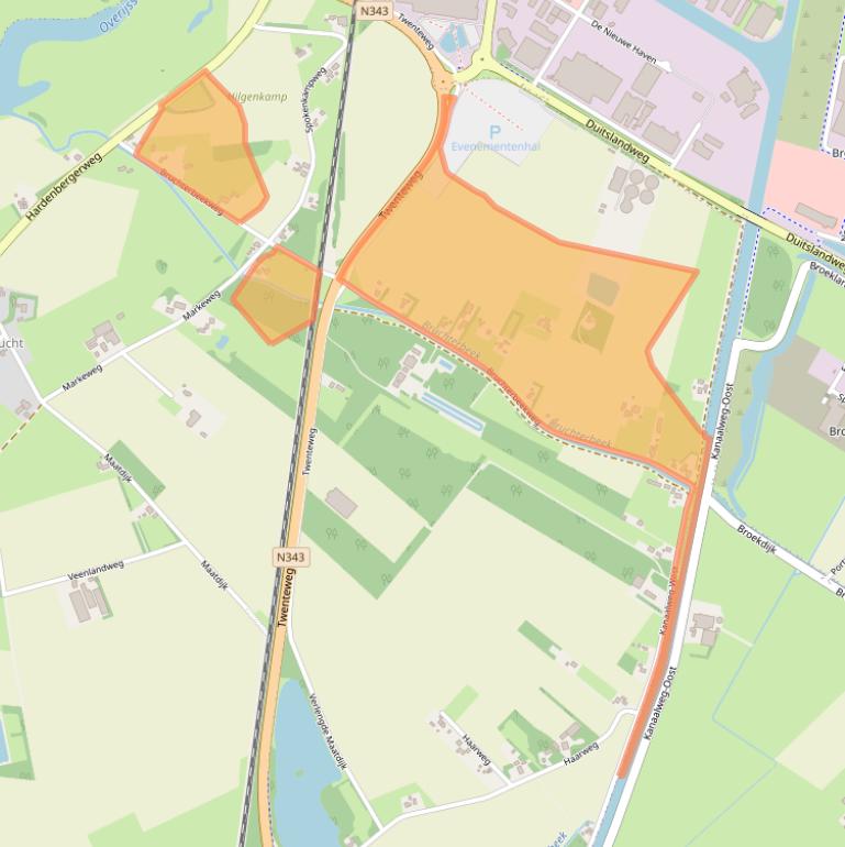 Kaart van postcodegebied 7696BA.